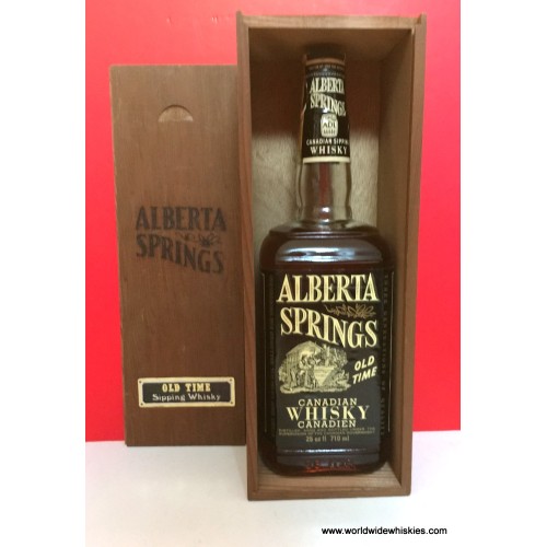 Alberta Springs Canadian Whisky 1967 Bottle Wood Box